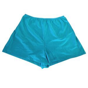 VTG 90s Turquoise High Waist Swimsuit Bottom Shorts Size 14 *Fits like Medium